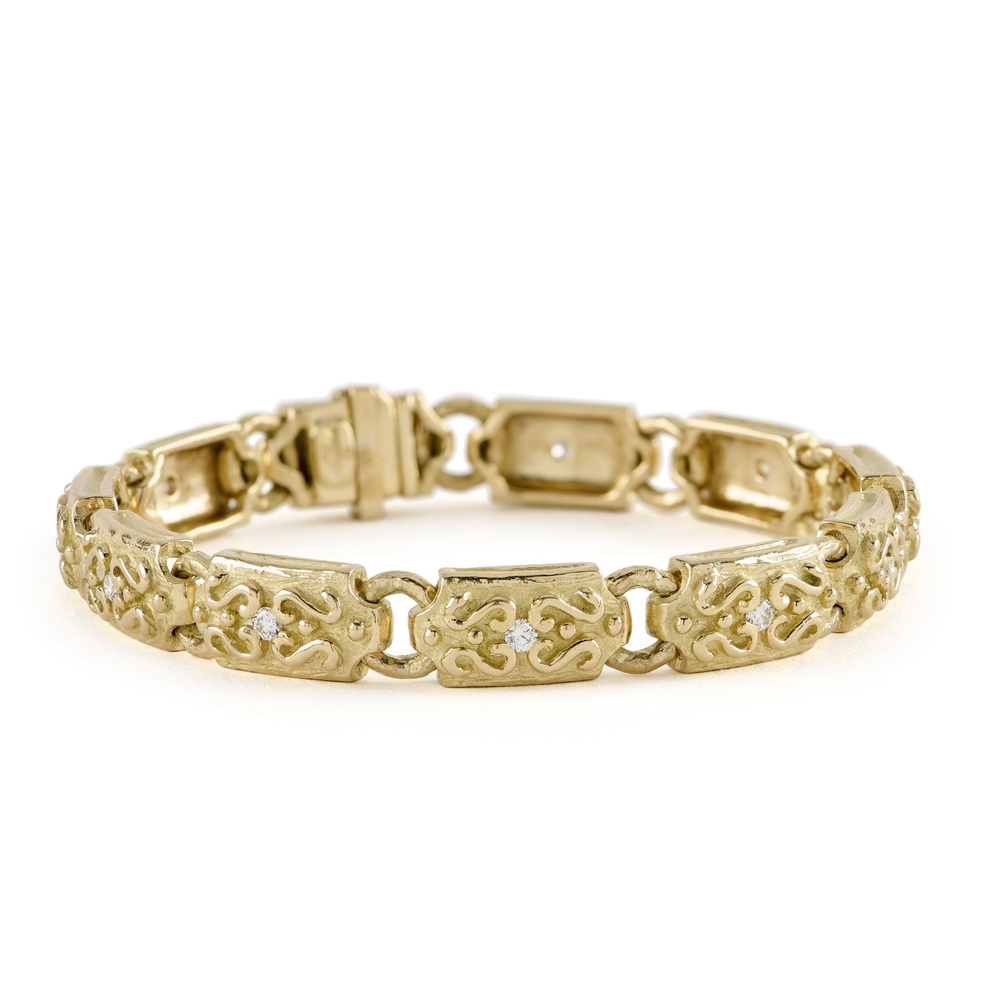 "Laura" Link Bracelet with Diamonds