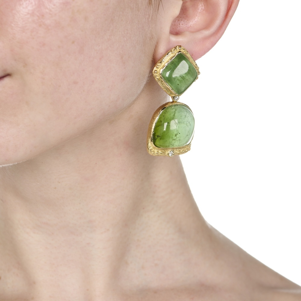 Cabochon Green Tourmaline with Bicolor Green Tourmaline Drops E-1856-17017_on_model.jpg