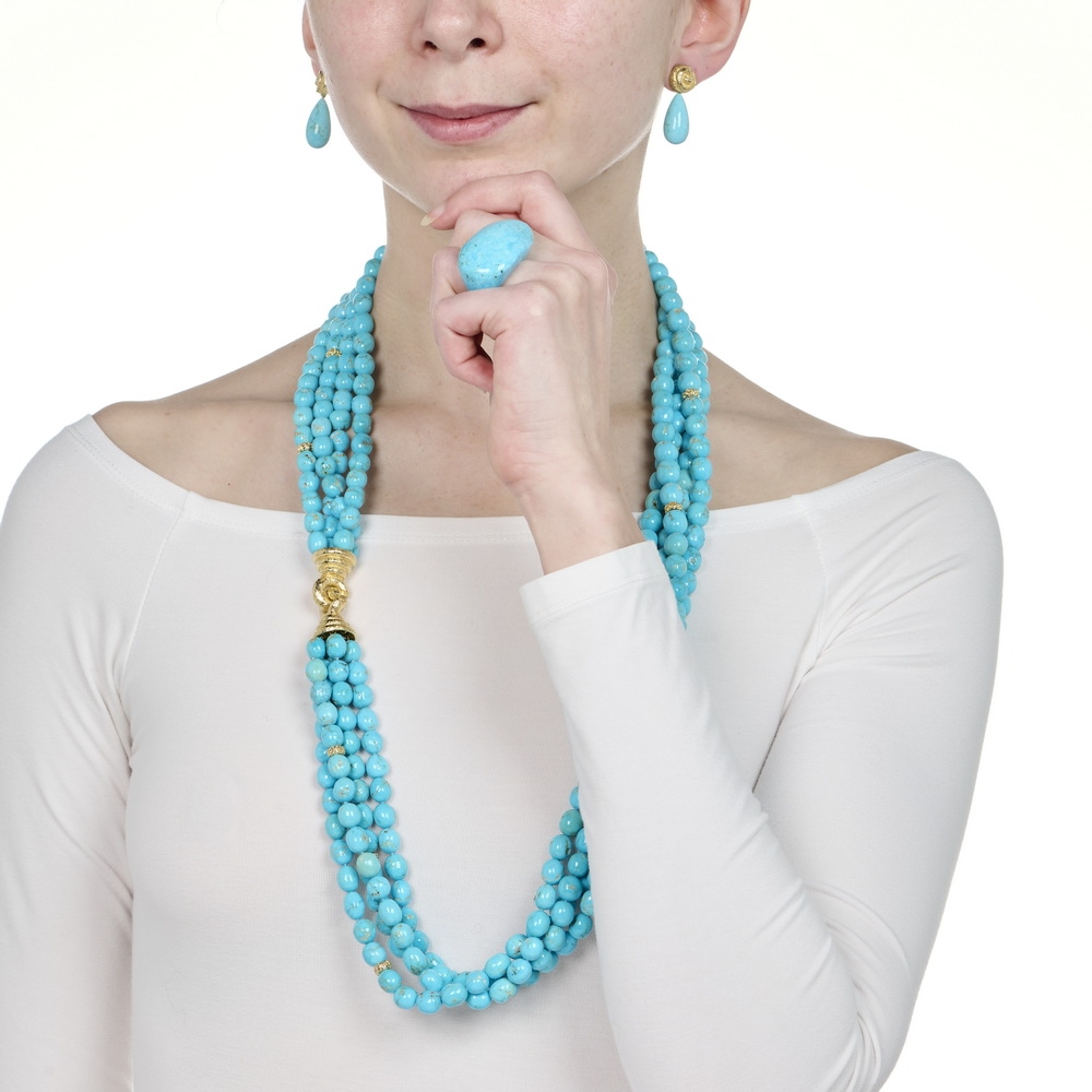 Multi Stand Turquoise Bead Necklace N-2408-17058,_R-1690-16393,_E-1815-16390_on_model.jpg