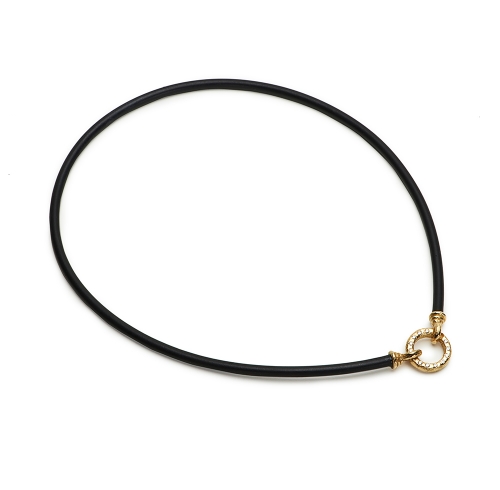 Black Rubber Necklace with Small Chinati Clasp - Katy Briscoe, Fine ...