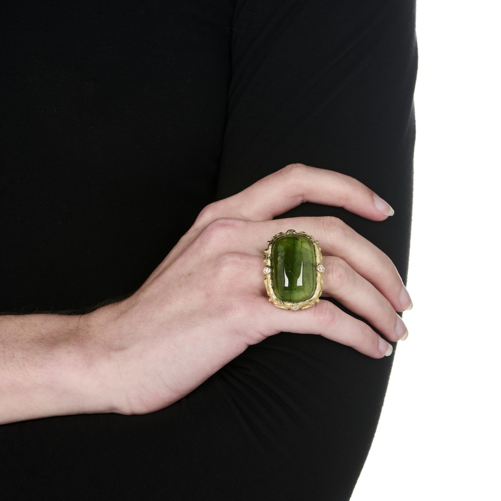 Cabochon Bicolor Green Tourmaline and Diamond Ring R-1723-17015_on_model.jpg