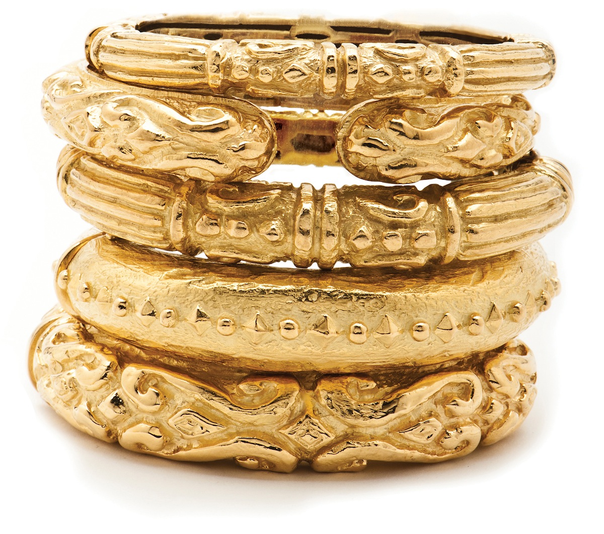 Katherine Rounded Bangles Brass